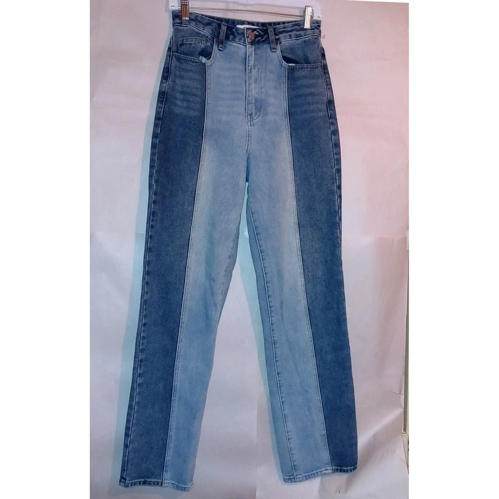 Pacsun Women's Eco Two-Tone '90s Baggy Boyfriend Jeans Sz 27 Light & Medium Wash - Picture 6 of 14